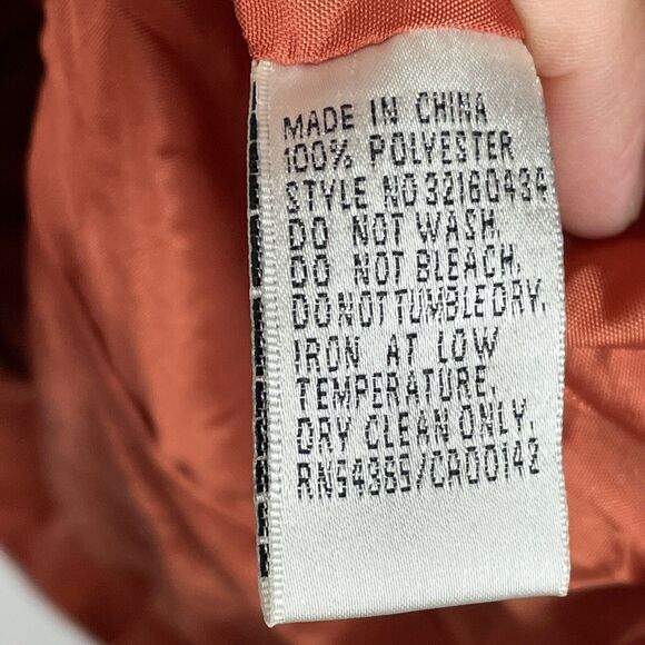 Nygard Collection Women's Orange Lined Collared Zipper Faux Suede Jacket Size 10 - Picture 7 of 11